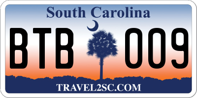 SC license plate BTB009