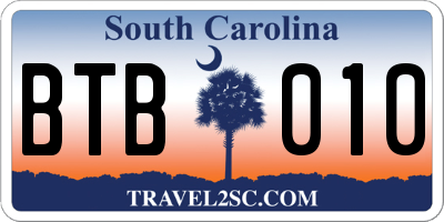 SC license plate BTB010