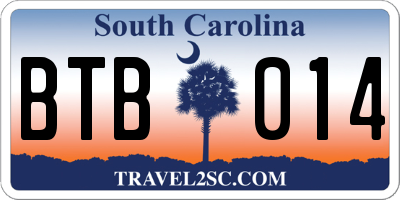 SC license plate BTB014