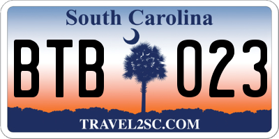 SC license plate BTB023