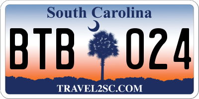 SC license plate BTB024