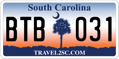 SC license plate BTB031