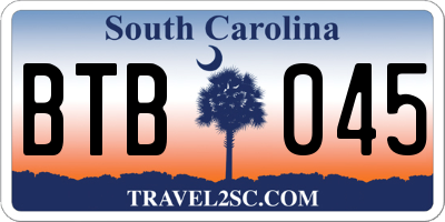 SC license plate BTB045