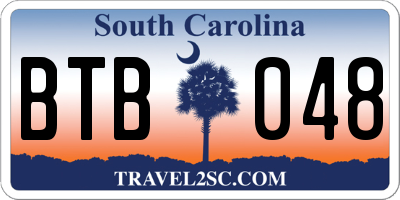 SC license plate BTB048