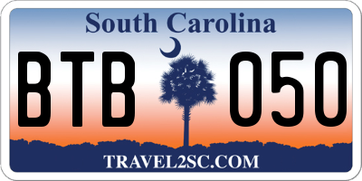 SC license plate BTB050