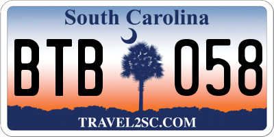 SC license plate BTB058