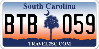 SC license plate BTB059