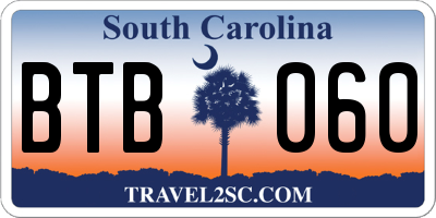 SC license plate BTB060