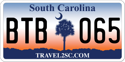 SC license plate BTB065