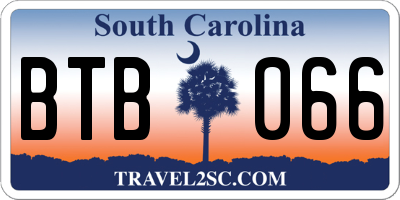 SC license plate BTB066