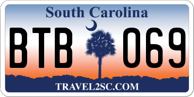 SC license plate BTB069