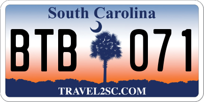 SC license plate BTB071