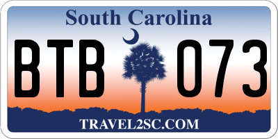 SC license plate BTB073