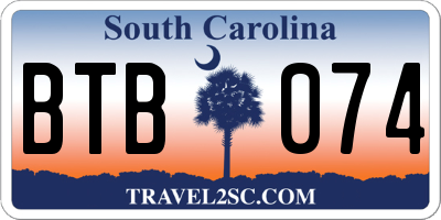 SC license plate BTB074