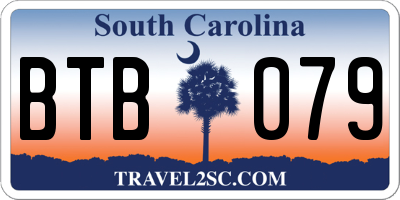 SC license plate BTB079