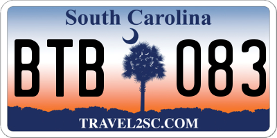 SC license plate BTB083