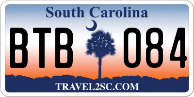 SC license plate BTB084