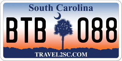 SC license plate BTB088