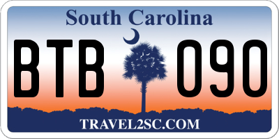 SC license plate BTB090