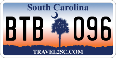 SC license plate BTB096