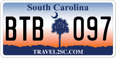 SC license plate BTB097