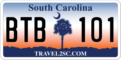 SC license plate BTB101