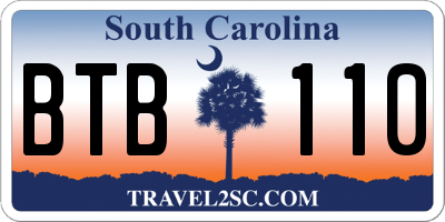SC license plate BTB110