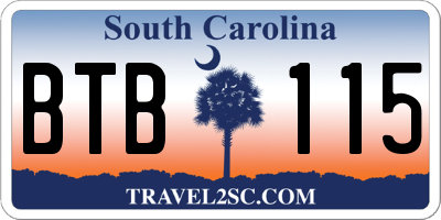 SC license plate BTB115