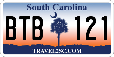 SC license plate BTB121