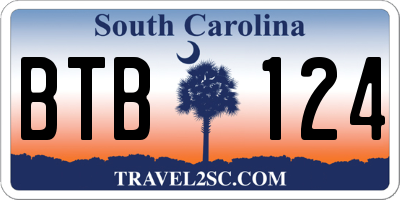 SC license plate BTB124