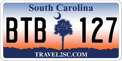 SC license plate BTB127