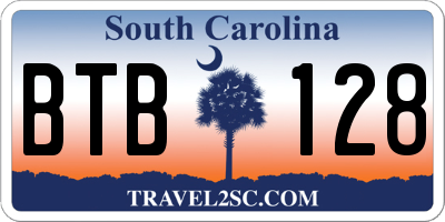 SC license plate BTB128