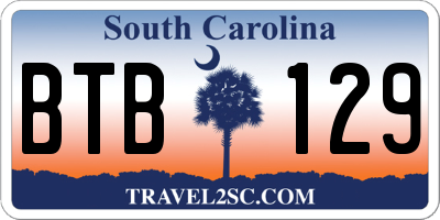 SC license plate BTB129