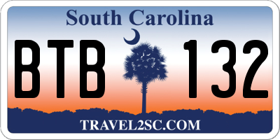 SC license plate BTB132