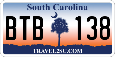 SC license plate BTB138