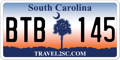 SC license plate BTB145