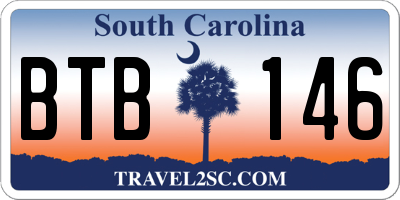SC license plate BTB146
