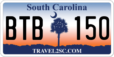 SC license plate BTB150