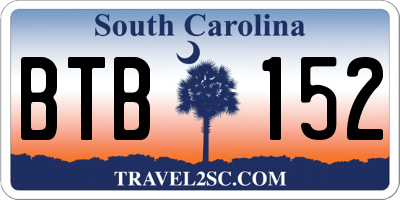 SC license plate BTB152