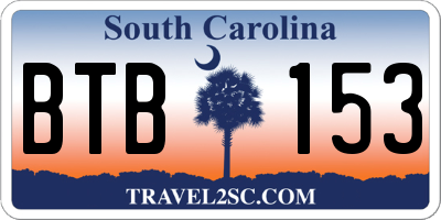 SC license plate BTB153