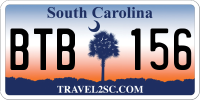 SC license plate BTB156