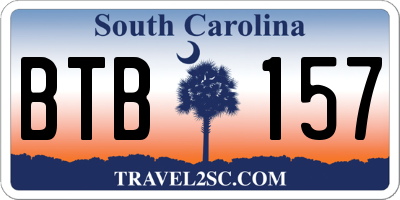 SC license plate BTB157