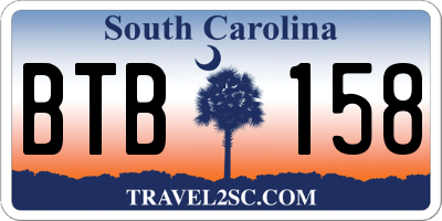 SC license plate BTB158