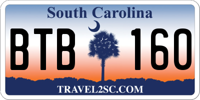 SC license plate BTB160