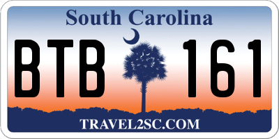 SC license plate BTB161