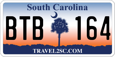 SC license plate BTB164