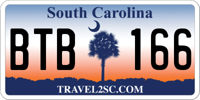 SC license plate BTB166