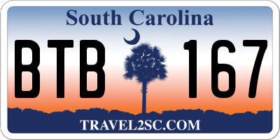 SC license plate BTB167