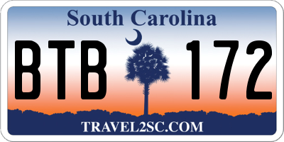 SC license plate BTB172
