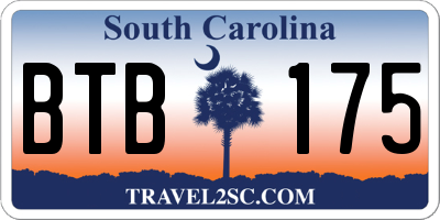 SC license plate BTB175